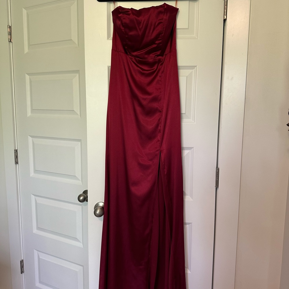 Satin Red Strapless Dress